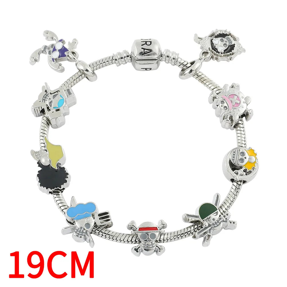 Popular anime accessory bracelet with skull, Luffy DIY charm bracelet