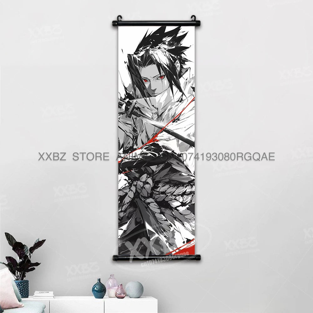 Naruto Home Decoration Scrolls Picture Hyuga Hinata Anime Canvas Wall Art Interior Hanging Painting Uchiha Itachi Figures Poster