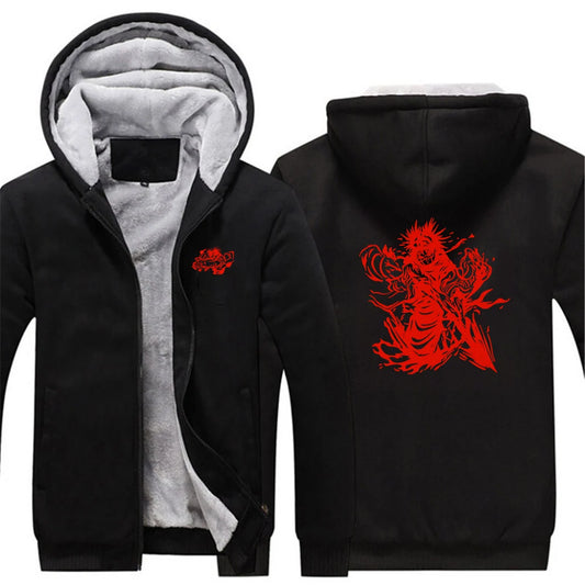 Jujutsu Kaisen CHOSO Men's thick fleece hoodie with printed pattern, soft inner lining for added warmth and style