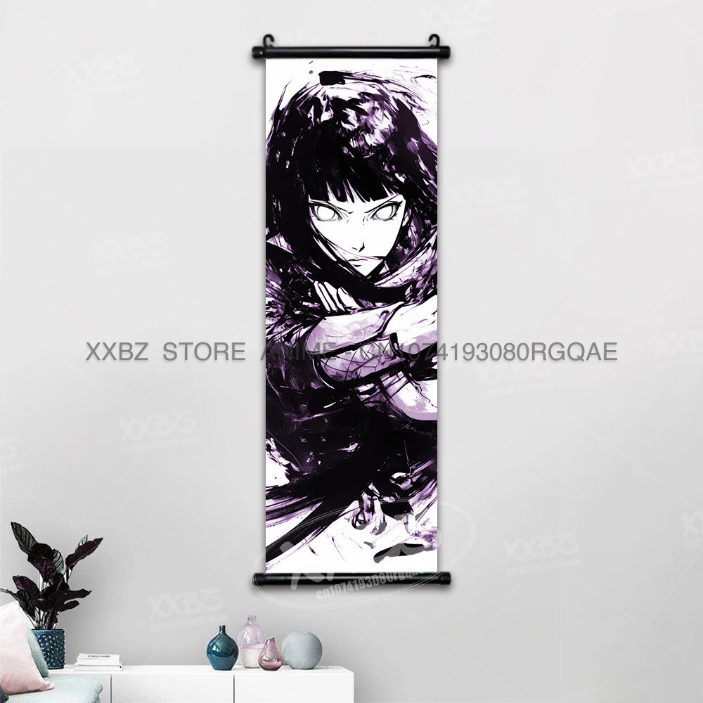 Naruto Home Decoration Scrolls Picture Hyuga Hinata Anime Canvas Wall Art Interior Hanging Painting Uchiha Itachi Figures Poster