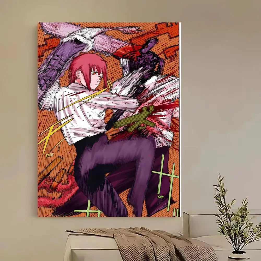 Anime Chainsaw Man Poster HD Self Adhesive Waterproof Ideal for Home Office Dorm Bedroom Great Gift