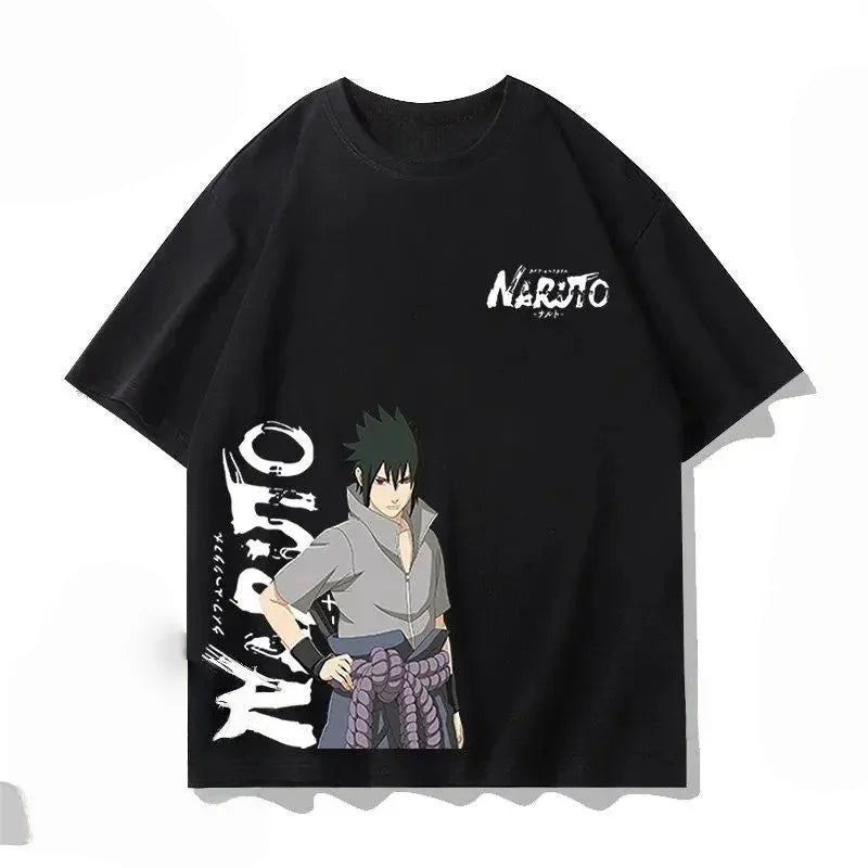 2026 Summer Naruto Flag Mokakashi Intimate Paradise Printed Cotton Loose T-shirt, Unisex Anime Casual Street Style Top