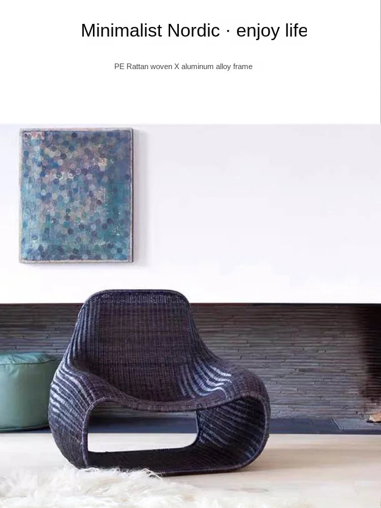 Joylive Leisure Chair Outdoor Garden Rattan Chair Rattan Sofa Single Sofa Chair for Living Room and Outdoor