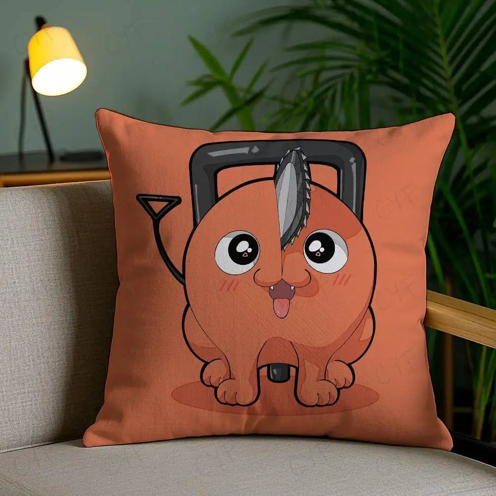 Hot comics Chainsaw Mans Pochita Pillow Case Custom Printed Brushed Fleece Pillow, Baby Skin-Touch, Eco-Friendly Dye-Sublimation