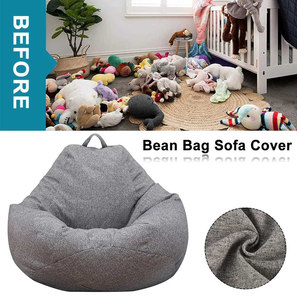 1/2Pcs Lazy Sofa Cover Solid Chair Covers Without Filler Large Bean Bag Cover Adults Couch Living Room Bedroom Tatami Lounger