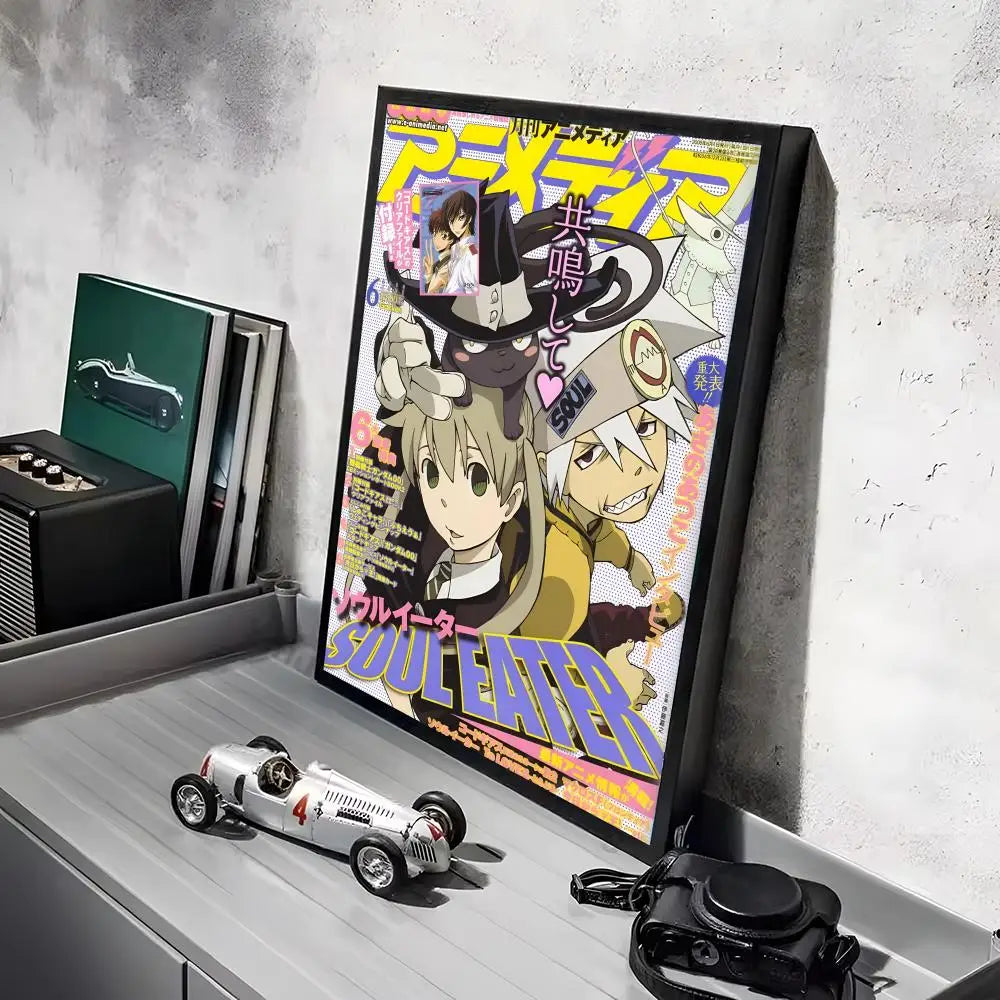 S-Soul Eater Anime Poster Stickers HD Waterproof Painting Wall Art for Bedroom Living Room Home Decor Decoration Gift