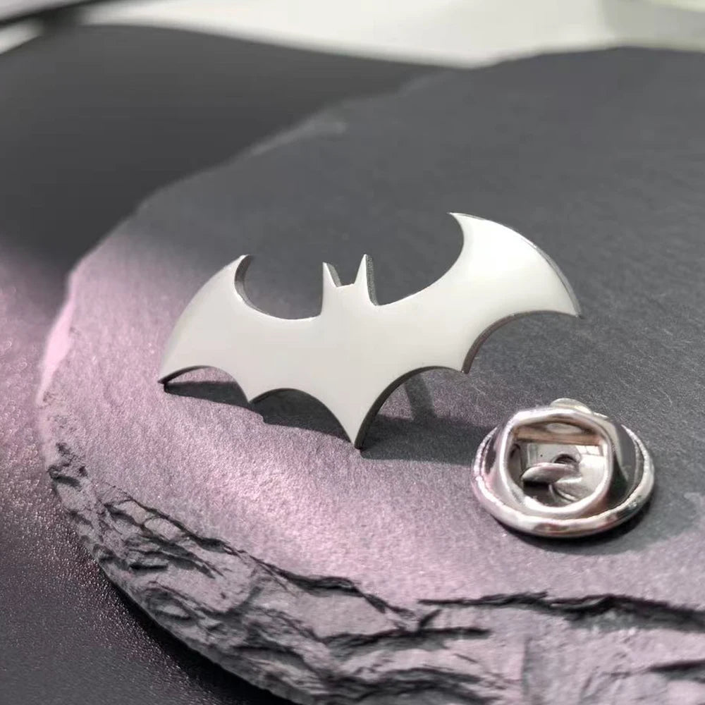 Bat Symbol Lapel Pin - Comic Book Hero Style Brooch, Stainless Steel Enamel Badge, Gotham Inspired Collectible Gift for fans