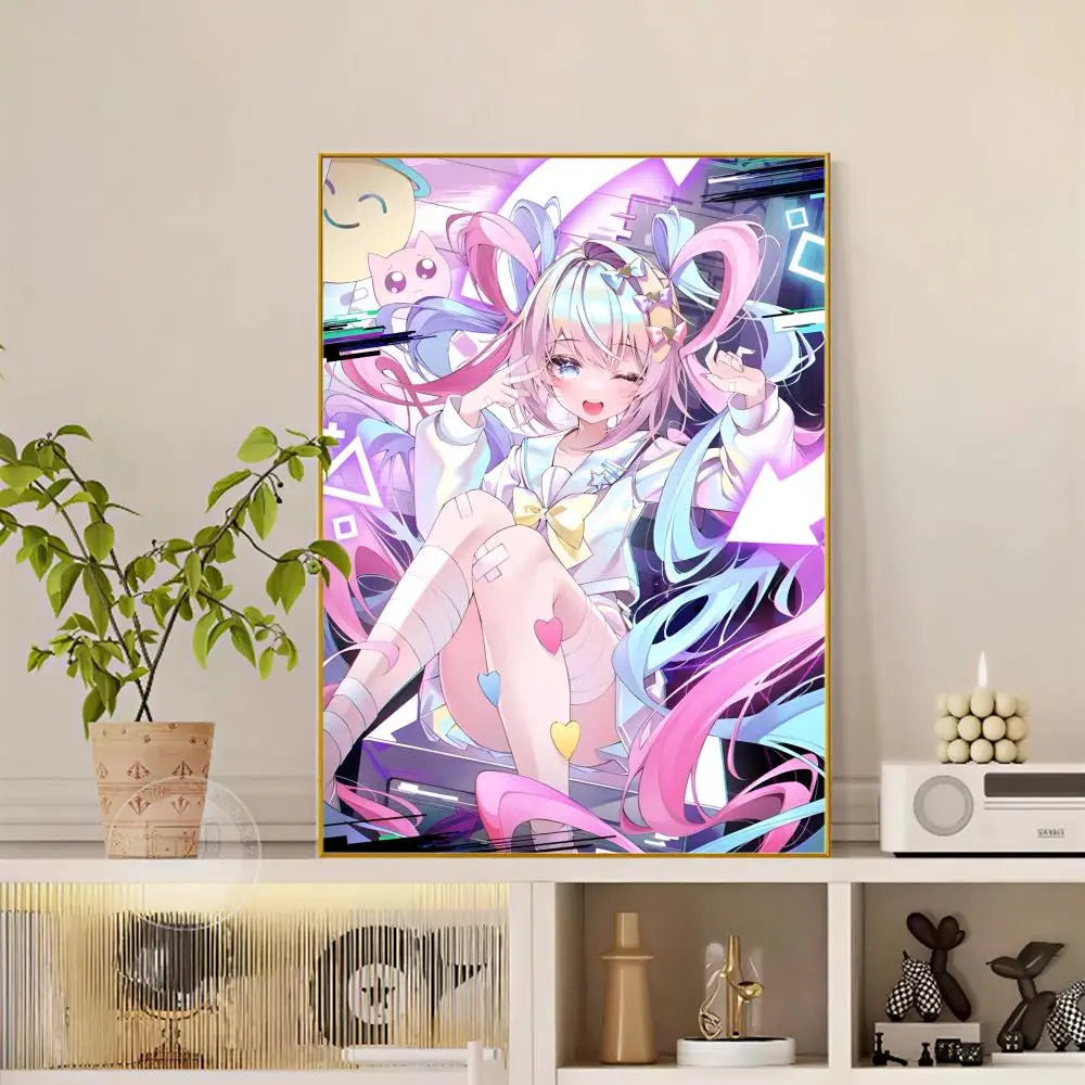 anime Needy Streamer Overload Poster Versatile HD Waterproof Wall Art Self-Adhesive Decor for Any Space Ideal Gift