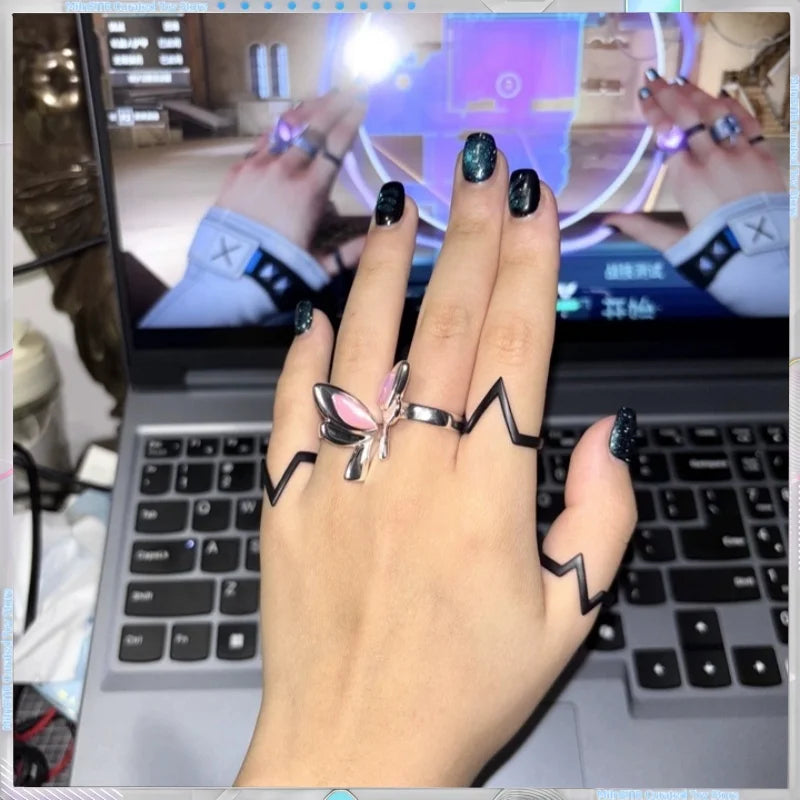 2025 New VALORANT Clove Adjustable Ring Set Anime Game Secondary Derivative Cosplay Accessory Collectible Toy Gift In Stock