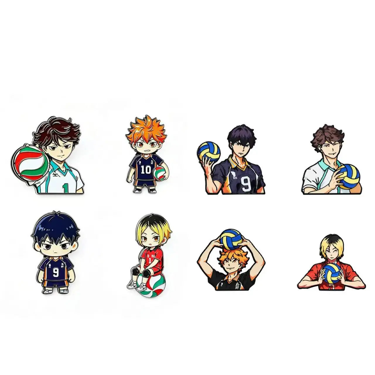 4/8pcs Cute Volleyball Enamel Pin Cartoon Anime Brooch For Coat Women’s Brooches Fashion Lapel Badges Jewelry Gift