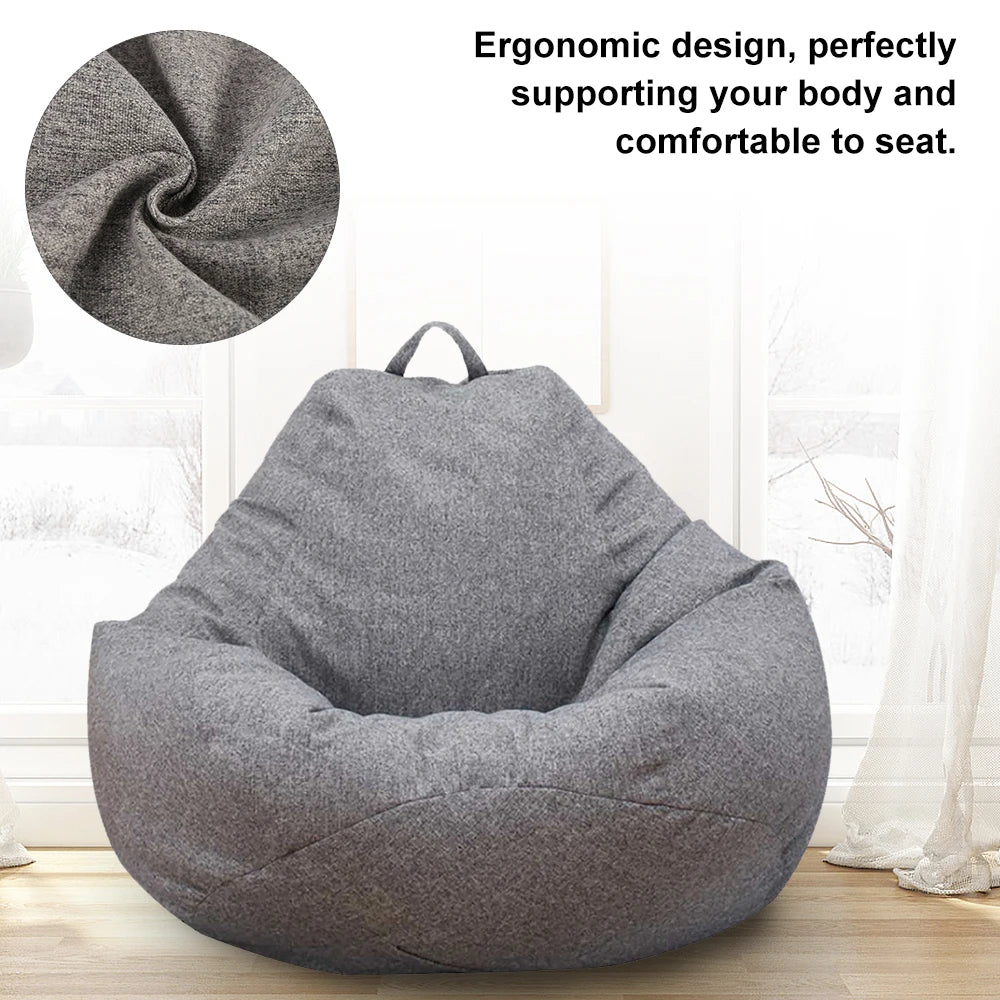 1/2Pcs Lazy Sofa Cover Solid Chair Covers Without Filler Large Bean Bag Cover Adults Couch Living Room Bedroom Tatami Lounger