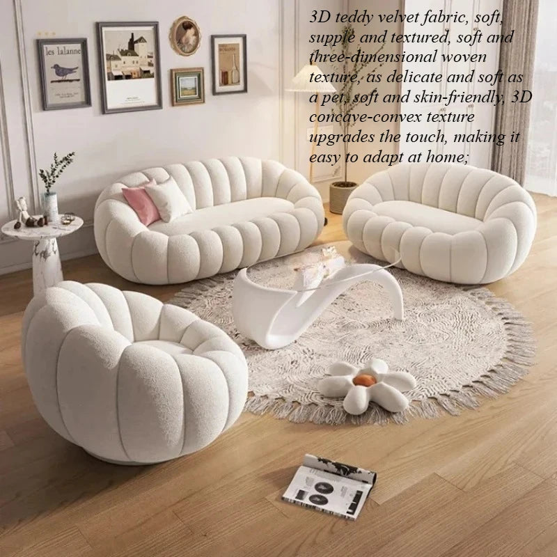 Cloud Sofa Plush Pumpkin Sofa Combination Soft Comfortable Modern Living Room Sofa Suite Apartment Home Furniture Accessories