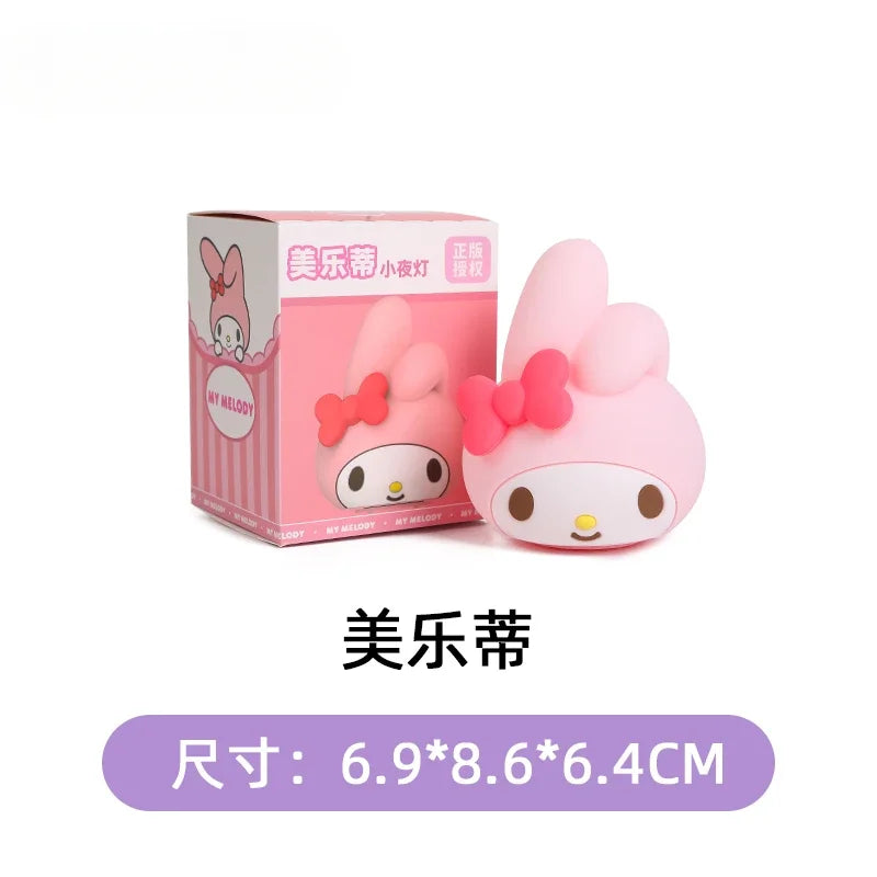 Sanrio Anime Hello Kitty Melody Cinnamoroll Mermaid Hanton Silicone Night Light Cute Cartoon Children's Bedhead Decoration Light