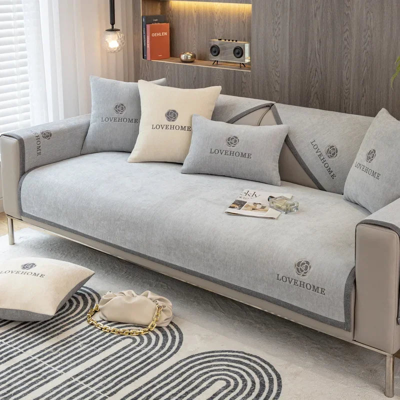 1PC Chenille Universal Sofa Cover Non-Slip Combination Sofa Cushion L Shape Couch Towel for Living Room Protector fundas de sofa