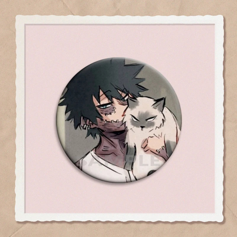 32/44/58mm Hot Anime My Hero Academia Dabi Button Pins Creative Brooches Cartoon Badge for Backpack Collar Decoration Gifts