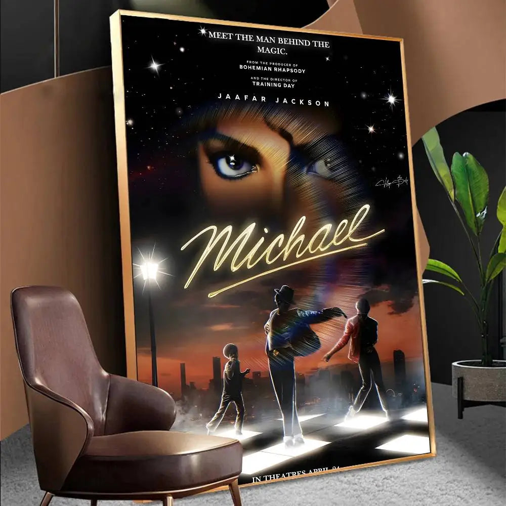 Michael 2026 Movie Biopic Michael-Jackson Anime Posters Sticky Whitepaper Prints Posters Artwork Kawaii Room Decor