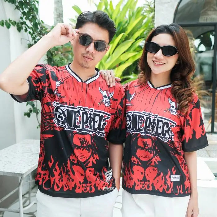 2025 New Bandai Japanese Anime Men's T-shirt, Quick-drying One Piece Luffy Zoro Football Jersey Cartoon