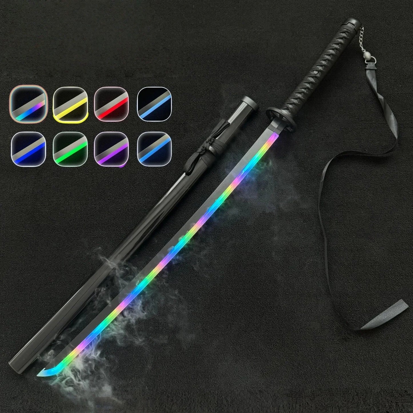 40inch Vapour Rukia Katana Glow Fog Sword Anime Bleach Cosplay Real Size Japanese Katana Original Samurai Led Lightsabre Gift