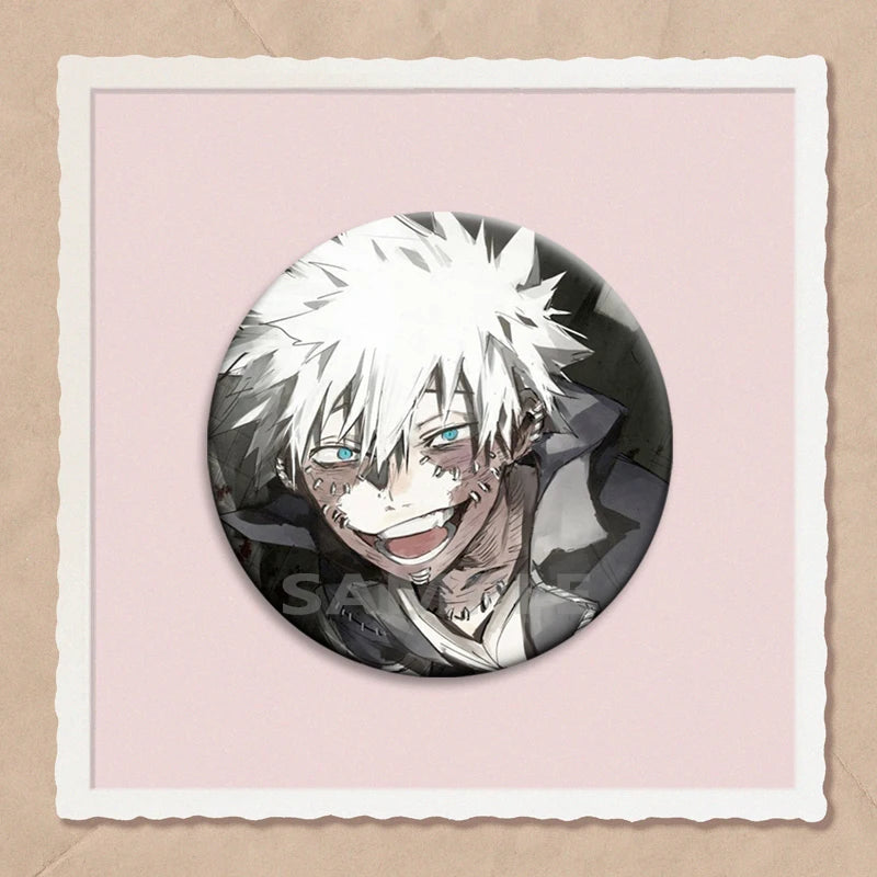 32/44/58mm Hot Anime My Hero Academia Dabi Button Pins Creative Brooches Cartoon Badge for Backpack Collar Decoration Gifts