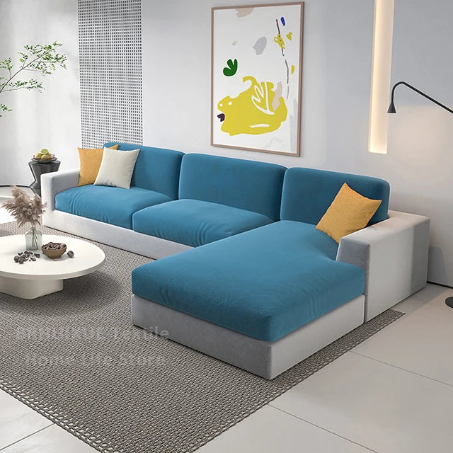 Super Soft Velvet Sofa Seat Cushion Cover Plain Color Stretch Thicken Sofa Cover Sectional Couch L Shape Corner Armchair Covers