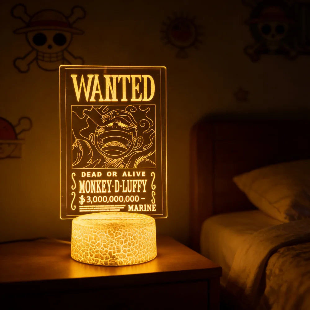 Anime Figure LED Night Light One Piece Luffy Zoro Figures USB Lamp Action Collection Bedside Table Decoration Christmas Gifts