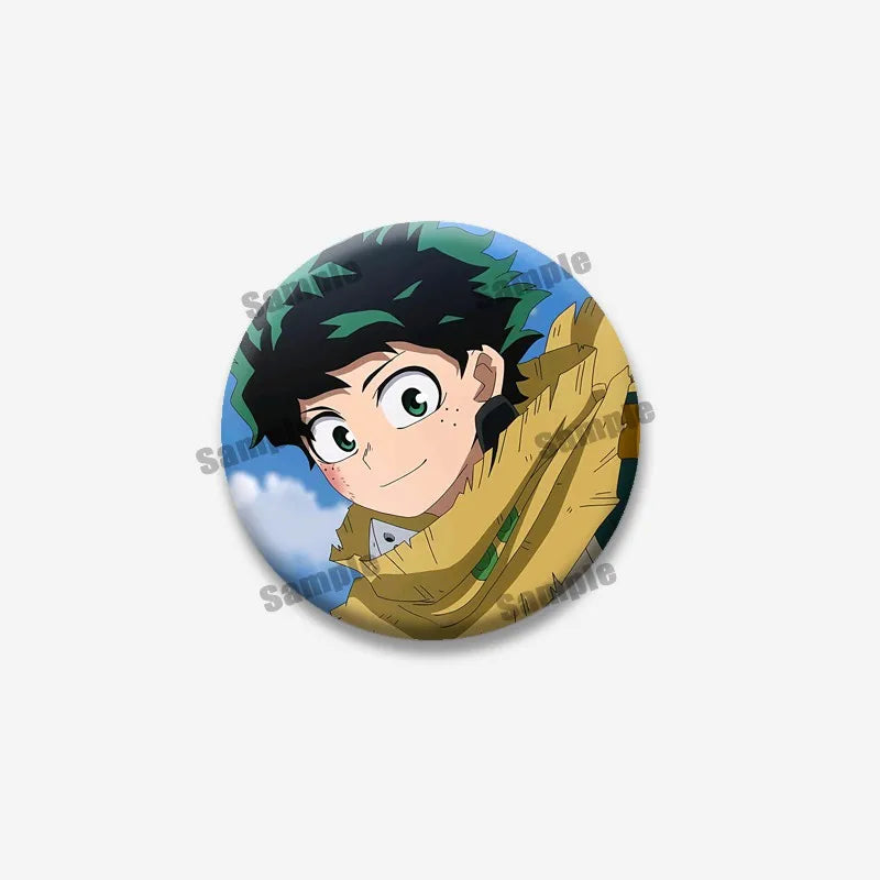 Katsuki Bakugou Izuku Midoriya Cartoon Badges Anime My Hero Academia Round Cosplay Pin Bag Decor Jewelry Brooches Friends Gifts