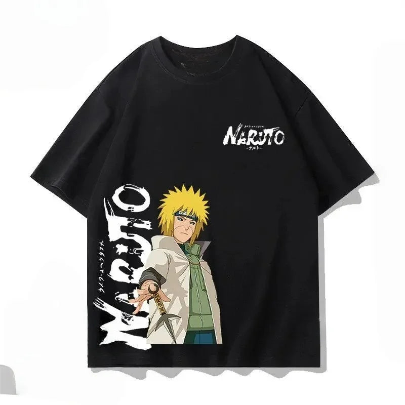 2026 Summer Naruto Flag Mokakashi Intimate Paradise Printed Cotton Loose T-shirt, Unisex Anime Casual Street Style Top