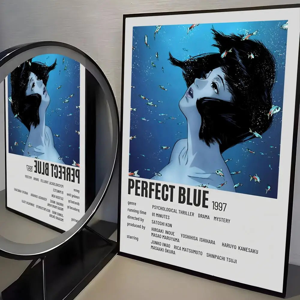 Anime P-perfect Blue Poster Modern PP Paper Wall Art Sticker Minimalist Decorative for Cafe Office Bar Home Wall Decor Gift