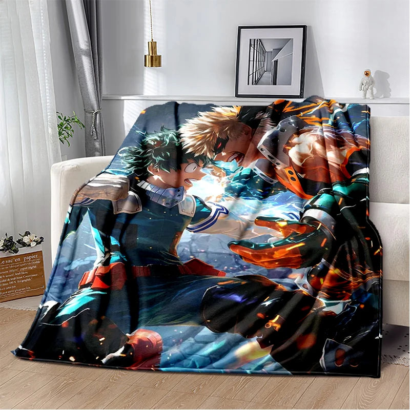 3D Cartoon My Hero Academia Deku Bakugou  Anime Blanket,Soft Throw Blanket for Home Bedroom Bed Sofa Travel Picnic Cover Kids