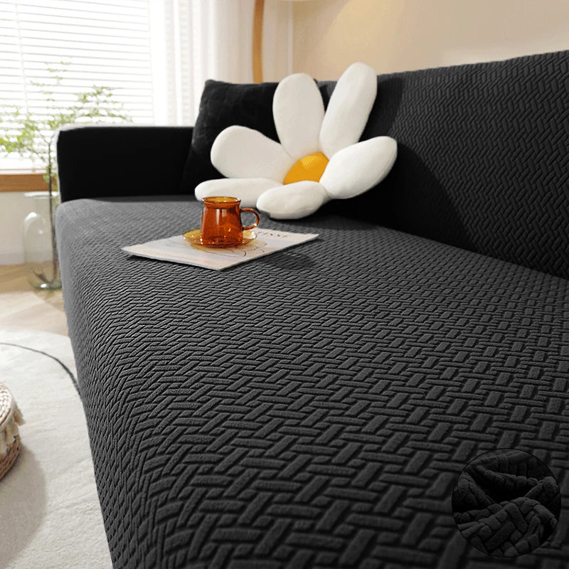LEVIVEl Jacquard Elastic Sofa Covers Geometric ArmChair Knitted Sofa Couch Slipcovers Chair Protector For Living Room L Shaped