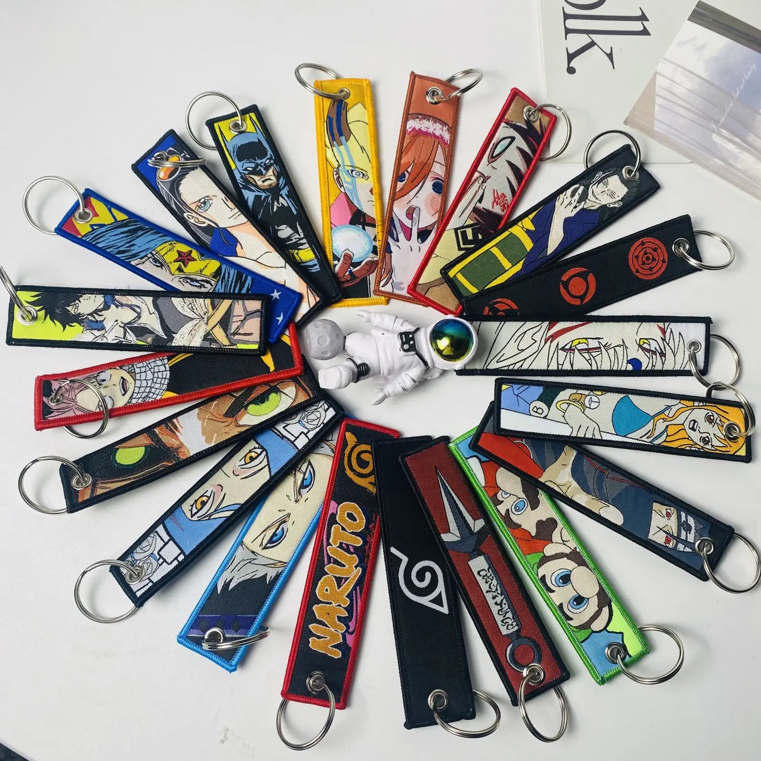 Anime Mix Character Jet Tag Keychain Set – Embroidered