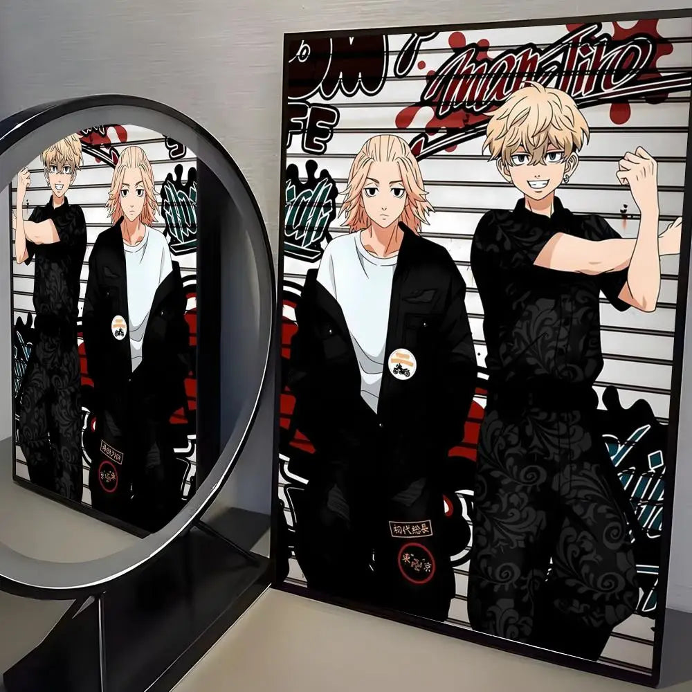 Anime T-Tokyo R-Revenger Poster Modern PP Paper Wall Art Sticker Minimalist Decorative for Cafe Office Bar Home Wall Decor Gift