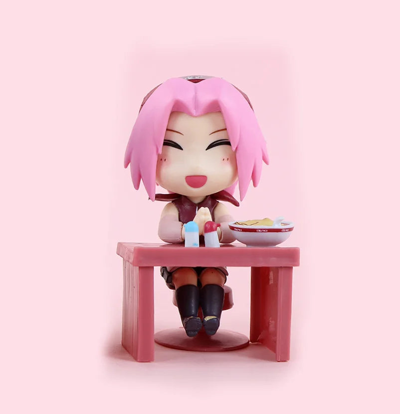 BanDai Blind Box | Naruto Shippuden Ramen Theme Blind Box Q Version Naruto & Sasuke Figures Desktop Ornament Anime Peripherals