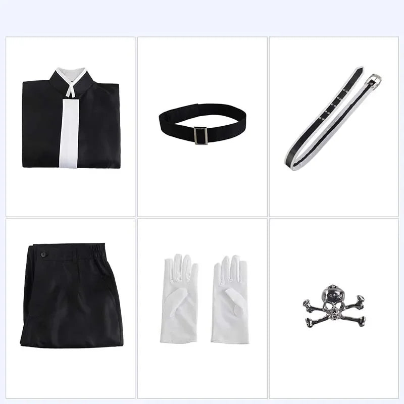 Tokyo Revengers Cosplay Costume Anime Tenjiku Ran Haitani Cosplay Black Uniform Suits Halloween Carnival Costume for Men Women