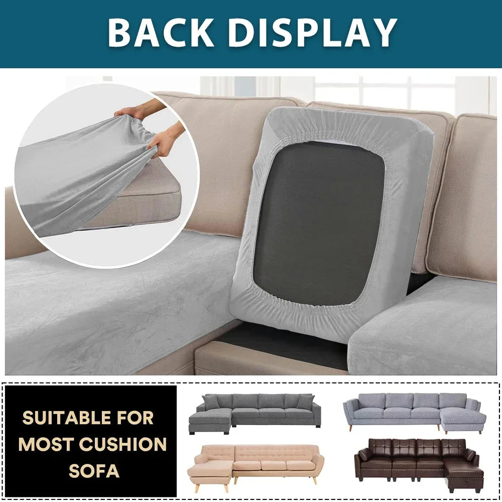 Velvet Sofa Cushion Covers for Living Room Plush Sofa Seat Cover Soft Stretch Sofas Couch Slipcover Furniture Protector