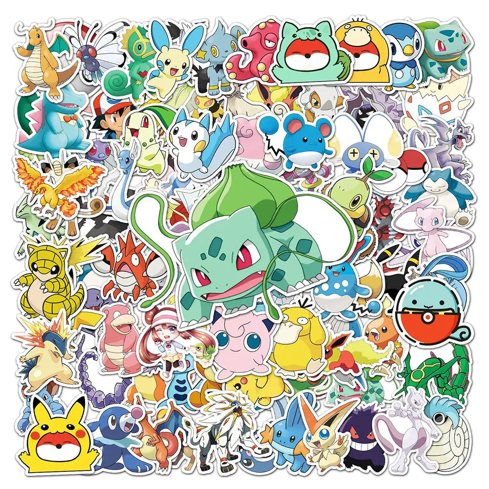 Pokemon Pikachu Waterproof Sticker Pack – Laptop & Phone Decals