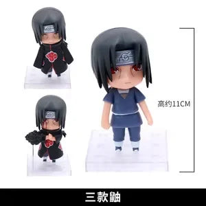 11cm 3Pcs/Set Naruto Anime Action Figure Uchiha Itachi Kakashi Cartoon Toys Itachi Akatsuki Collectible Ornament For Adults Gift