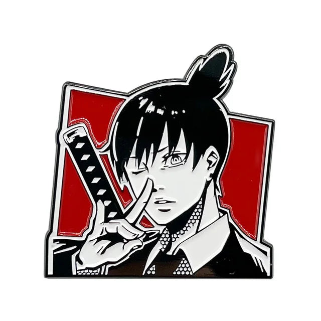 Cool Anime Characters Enamel Pin Cute Heart Sign Manga Figure Metal Lapel Badges Popular Cartoon Jewelry Gift for Fans Collector