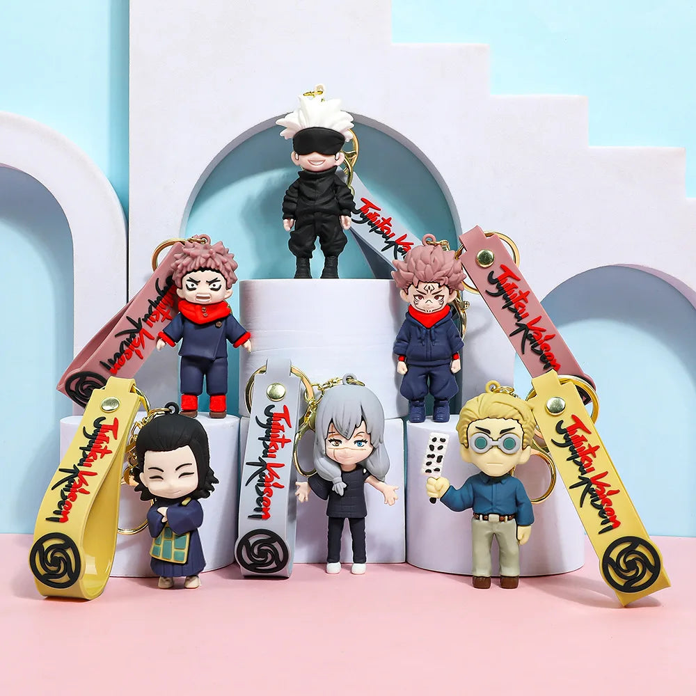 2026 New Fashion Anime Jujutsu Kaisen Gojo Satoru Doll Plush Keychain Backpack Charm Cute Figure Toy Gift For Boys Girls Cosplay