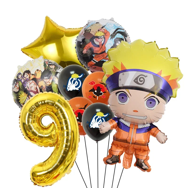 Narutoed Anime Toy Gift Party Supplies DIY Party Decoration Tableware Paper Plate Cup  Latex Foil Ballon Helium Globo Boy Family