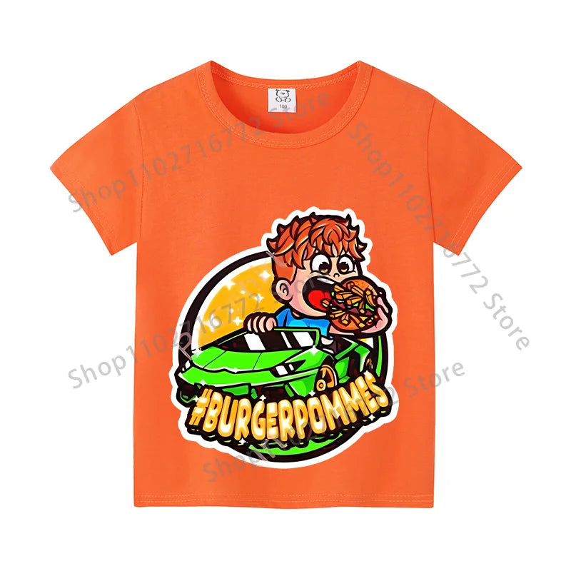 Burgerpommes Icrimax Kids T-shirt Children Clothes Boys Girls Cartoon Anime Graphic Print Clothing Fashion Cute Casual Tops Gift