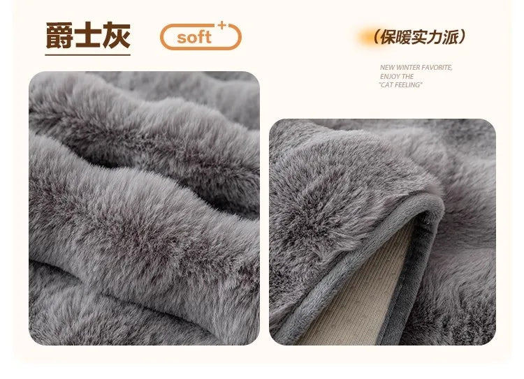 Thicken Imitation Rabbit Fur Plush Sofa Slipcover Non-slip Soft Sofa Towel Couch Cushion For Living Room Modern Home Decor