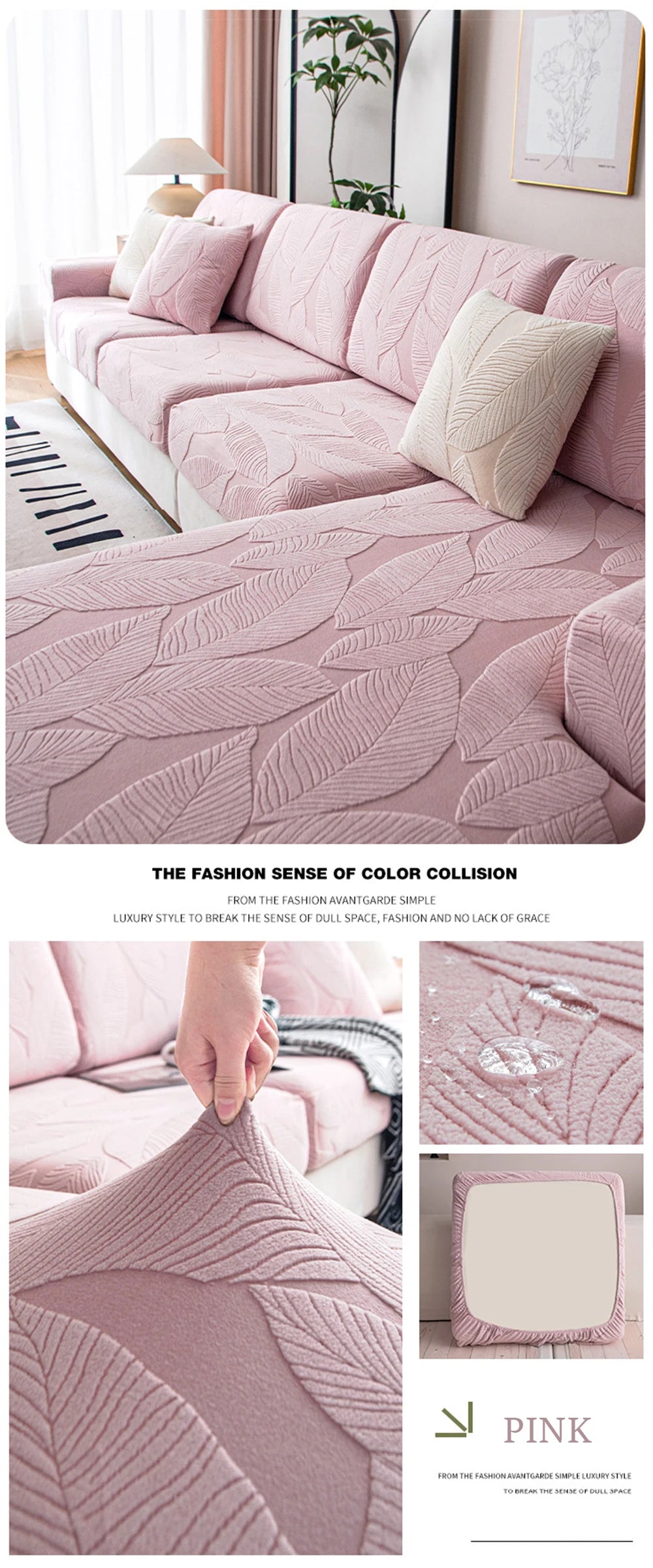 1pc New Waterproof Luxury Sofa Seat Cushion Covers Jacquard Fabric Sofa Covers for Living Room Soft Elastic Sofa Couch Covers