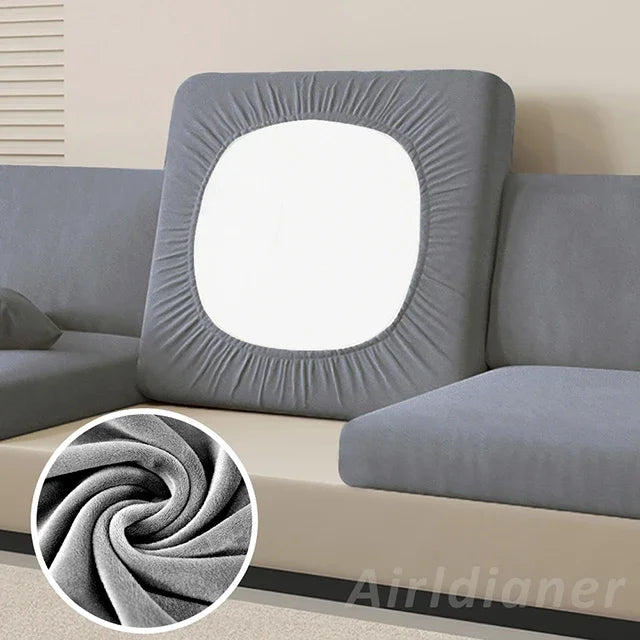 Super Soft Velvet Sofa Seat Cushion Cover For Living Room Thick Plush Sofa Covers Stretch L Shape Corner Armchair Sofa Slipcover