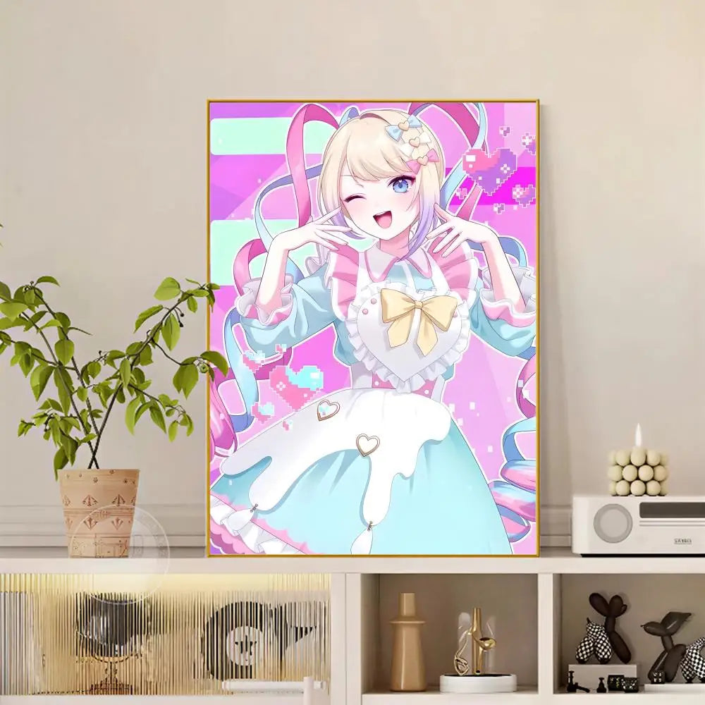 anime Needy Streamer Overload Poster Versatile HD Waterproof Wall Art Self-Adhesive Decor for Any Space Ideal Gift