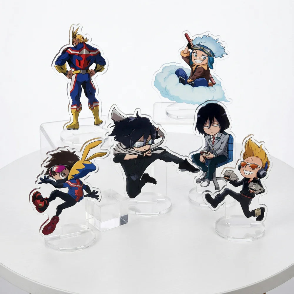 My Hero Academia:  Chibi Kawaii Anime Game Acrylic Stand Figure All Might Eraser Head 10cm Model Plate Desk Decor Keyring