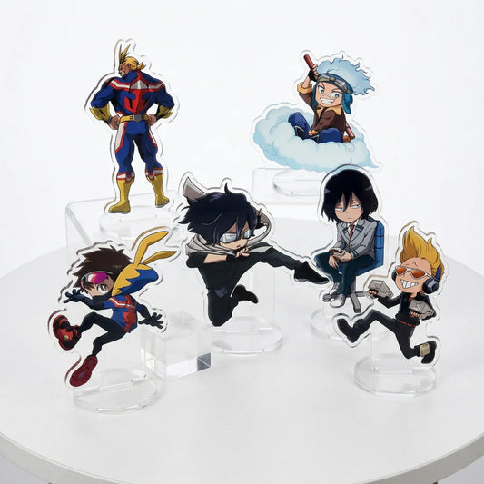 My Hero Academia:  Chibi Kawaii Anime Game Acrylic Stand Figure All Might Eraser Head 10cm Model Plate Desk Decor Keyring