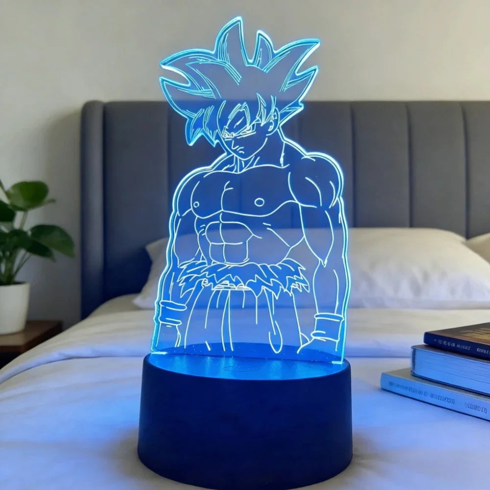 3D Led Light Son Goku GK Vegeta Anime Figure Night Light Dragon Ball Z King Child's Desk Lamp Room Decor Gift Boy Birthday Gift