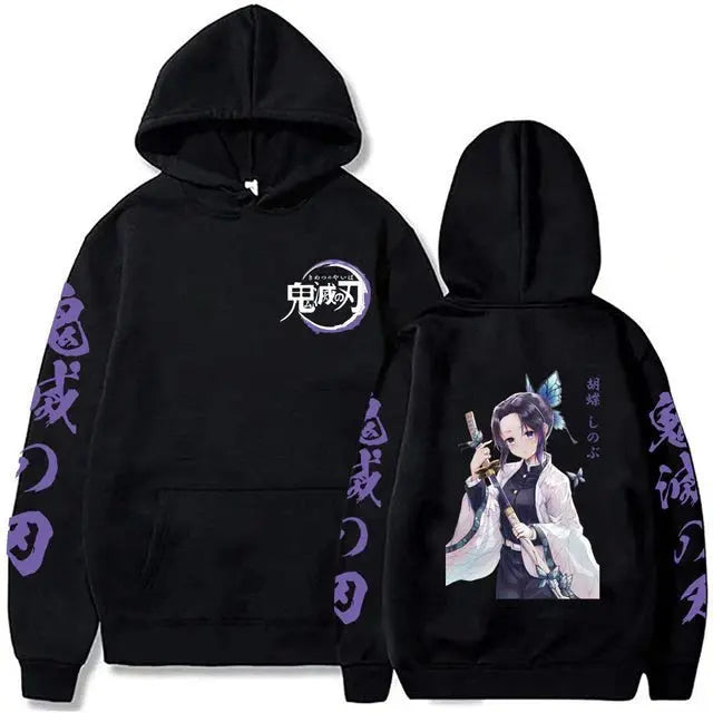 Demon Slayer Anime Hoodie Men Women Pullover Sweatshirt Casual Streetwear Cosplay Costume Graphic Hooded Jacket Autumn Winter