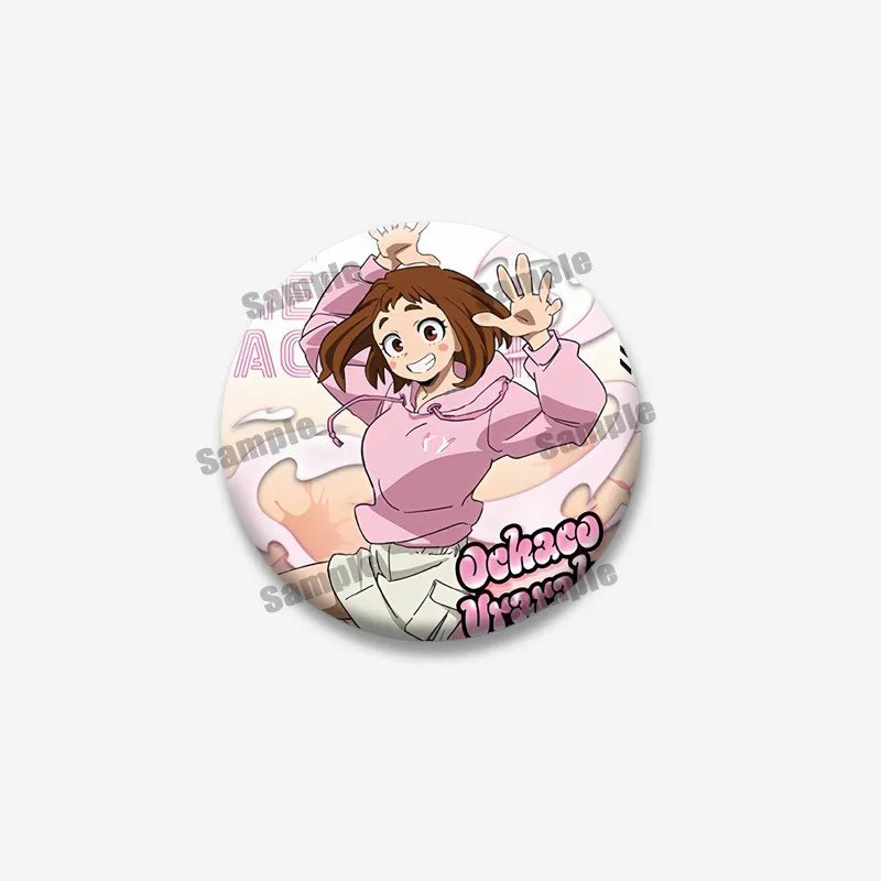 Katsuki Bakugou Izuku Midoriya Cartoon Badges Anime My Hero Academia Round Cosplay Pin Bag Decor Jewelry Brooches Friends Gifts